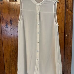 Eileen Fisher silk tunic top. Transparent light silk.